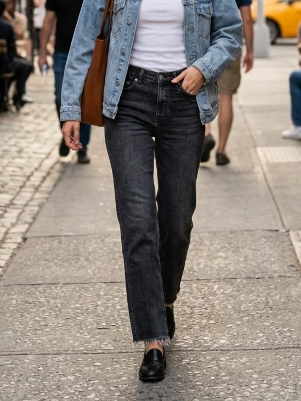 Free People Women’s Black CRVY Denim High Waisted Straight-Leg Jeans Size 29